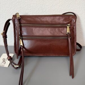 New Hobo International Mission Chocolate Brown Leather Crossbody Bag